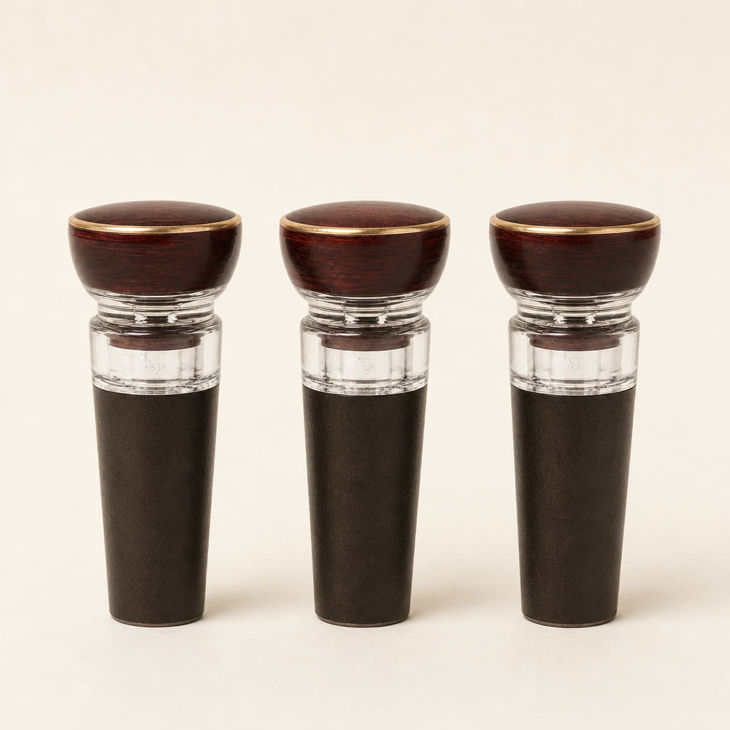 Set de 3 tapones al vacío de corcho y madera